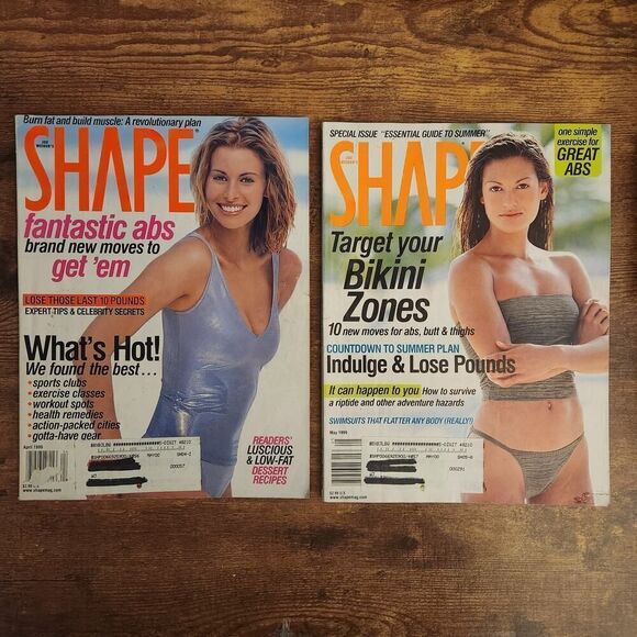 2 Shape Magazines April & May 1999 Niki Taylor & Malia Jones Cover Y2K Fitness - Picture 1 of 5